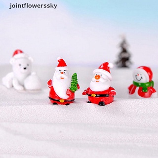 jfco santa claus muñeco de nieve diy miniatura figura de navidad decoración de jardín micro paisaje cielo