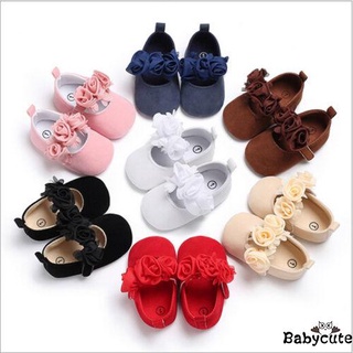 B-bspring/otoño zapatos de bebé niñas, flor sólida cuna suave suela bebé niño calzado