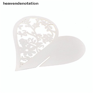 [heavendenotation] 50x amor corazón nombre lugar titular de la tarjeta de boda fiesta mesa vino copa decoración (2)