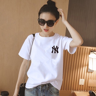 New York Yankees Mujer Macho Algodón Moda T-shirt Manga Corta Camiseta (7)