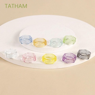 tatham hombres anillos mujeres niñas moda joyería anillos de dedo hexagonal color caramelo coreano geométrico regalos vintage conjunto anillo/multicolor