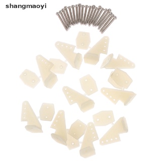 [shangmaoyi] 10 juegos de cuernos de control de nailon 4 agujeros w13xl18xh25mm con tornillos para avión rc [shangmaoyi]