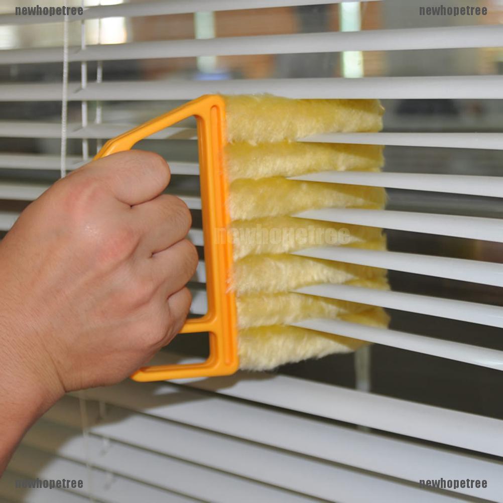 1 pza cepillo limpiador de persianas verticales para ventana Mini 7 forma de mano cepillo de ventana