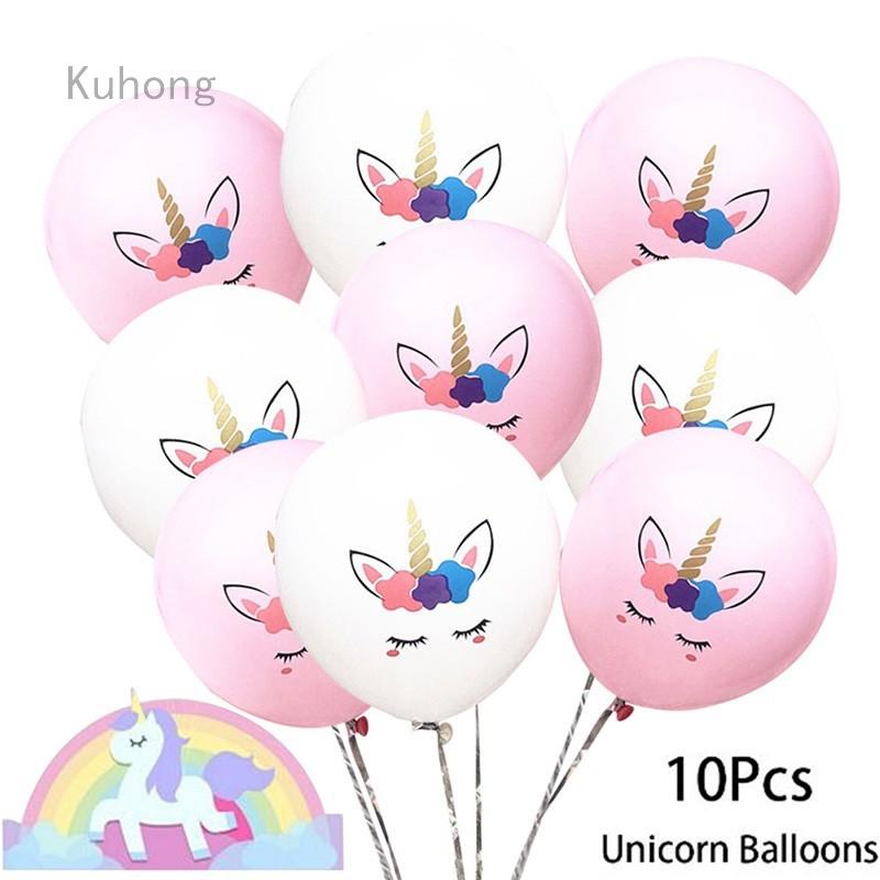 Kuhong fiesta de cumpleaños decoraciones de látex unicornio globo de dibujos animados Animal caballo boda fiesta suministros