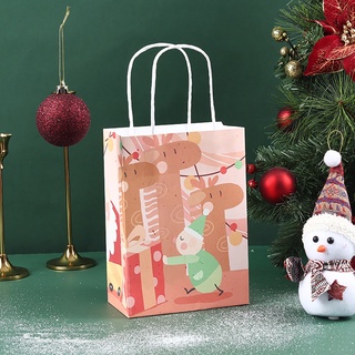 Bolsa de caramelos de papel Kraft bolsa de navidad bolsas de almacenamiento de fiesta bolsa de papel Kraft hermosa navidad (6)