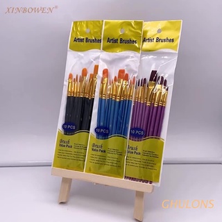 ghulons juego de 10 pinceles de pintura de nailon para dibujar pintura acrílica acuarela profesional suministros de arte, para niños y adultos