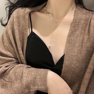 Elegante collar con pendiente de perla de trigo para mujer 2021 moda nueva