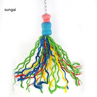 sun_ colorido hilo jaula colgante loro pájaros masticar mordedura juguete accesorios para mascotas (4)