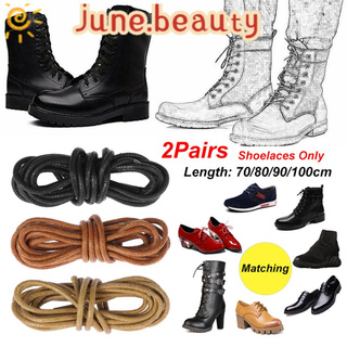 Junio 2 pares 70/80/90/100cm zapatos accesorios hombres mujeres cordones redondos encerado cordones botas cordones cuerdas/Multicolor