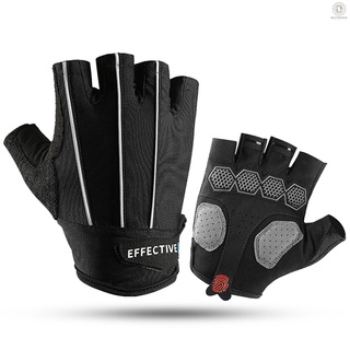 guantes de ciclismo hombres mujeres amortiguadores de choque guantes de bicicleta de medio dedo transpirable guantes deportivos con tiras reflectantes