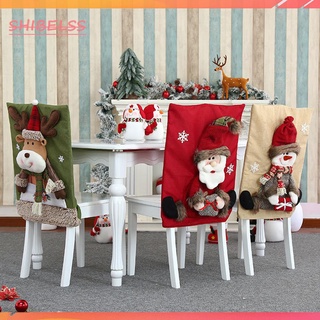 Cubiertas de la silla 3d de navidad casa cena mesa decoración de la silla cubiertas (7)