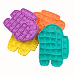Rainbow Push Bubble Pops Fidget juguete sensorial para Autisim necesidades especiales Anti-estrés juego alivio del estrés Squish Pops It ONBXBNAOO (2)