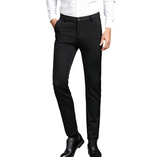 Winwinplus pantalones largos casuales con cremallera color sólido para hombre