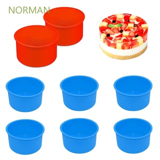 Norman - molde de silicona para tartas de 4 pulgadas, para trufas, reutilizable, Mousse, postre redondo, herramientas para hornear, Multicolor