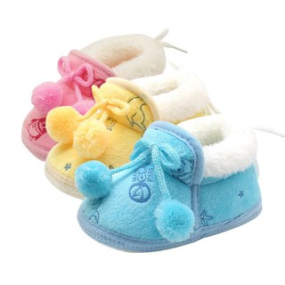 Raya recién nacido bebé caliente algodón lindo Plus cachemira zapatillas de lana bebé lindo
