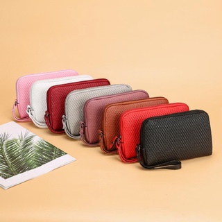 【fw】Women Coin Holder Pouch Clutch Handbags Zipper PU Leather Purse Wristlets