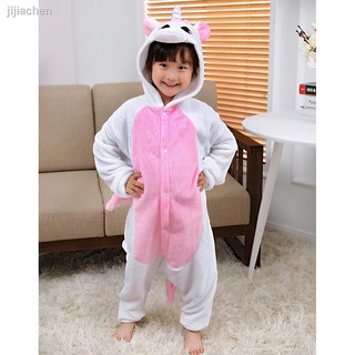 Pijamas niños franela rosa unicornio de dibujos animados pijamas niños niñas manga larga Baju Tidur niños ropa de sueño (1)