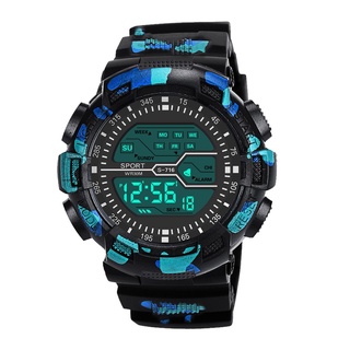 *^maika1^*reloj de pulsera deportivo de goma a prueba de agua con cronómetro Digital LCD a la moda para hombre (3)