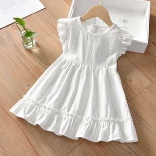 Vestido de temperamento de las niñas vestido de verano 2021 nuevo estilo extranjero niños coreano chaleco falda bebé falda blanca vestido de verano