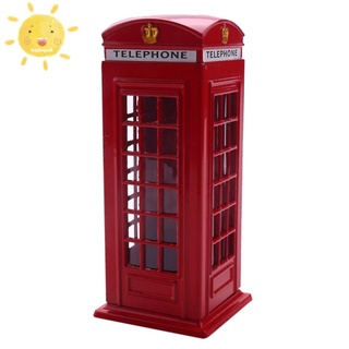 metal rojo británico inglés londres teléfono cabina banco moneda ahorro olla hucha teléfono rojo cabina caja 140x60x60mm