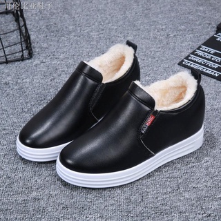 Inner height and velvet white shoes 2020 autumn new thick-soled casual student shoes round toe women s single shoes flat women s shoes