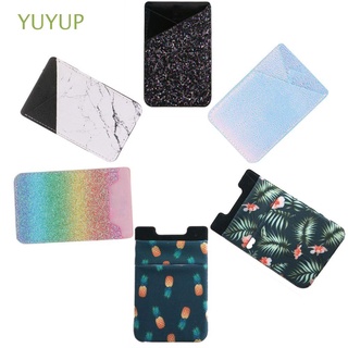 Yuyup Universal moda Bus tarjeta monedero titular cartera llavero bolsillo cubierta trasera teléfono tarjeta caso