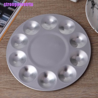 [strongaroertu] paleta de colores redondas de aluminio de 10 agujeros Gouache acuarela suministros de arte