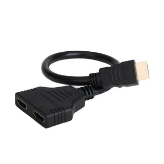 Divisor HDMI 1 entrada macho a 2 salidas hembra cable convertidor convertidor 1080P para videojuegos videos dispositivos multimedia (9)