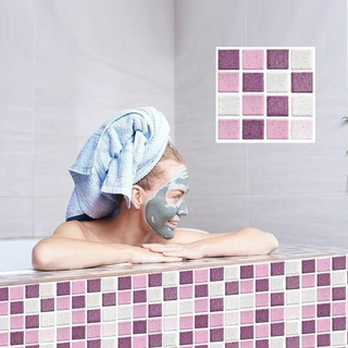 impermeable + a prueba de aceite anti-aceite rosa mosaico autoadhesivo azulejo pegatina de pared para cocina baño decoración (1)