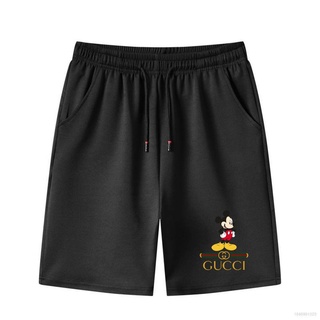 HOT Gucci Mickey Mouse Diseño Clásico Pantalones Cortos Deportivos Transpirables Fútbol Ligero Entrenamiento Hombres Casuales Verano