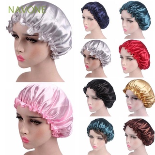 NAVONE Fashion Sleeping Hat Wide Hair Cap Shower Caps Women Silk Elastic Nightcap Bath Lady Shower Hat/Multicolor