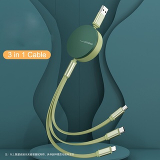 Oatsbasf 3A M 3 en 1 Cable de carga rápida con soporte para teléfono para Android tipo C/Micro USB/iPhone Lightning Cable de datos