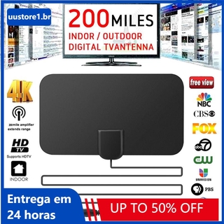 Antena de TV Digital con Alcance de 960 millas/Antena de TV UHF/VHF/1080p/Antena interior.