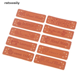 ratswaiiy 10pcs etiquetas hechas a mano etiquetas de ropa ropa de cuero pu mano diy suministros de costura co