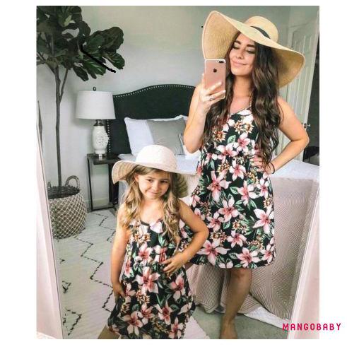 Mg-madre e hija coincidencia de vestidos de las mujeres niñas corto mini vestido de la familia (3)