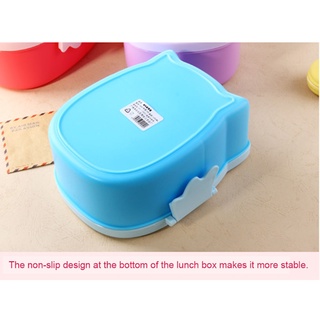 orangetwo Reusable Cartoon Owl Mini Lunch Bento Box with 2 Compartments for Kids and Adults Plastic Crisper Sealed Lunch Boxes (9)