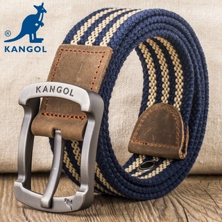 Kangol British pin hebilla cinturón de lona de los hombres y las mujeres versátil casual cinturón de moda Jeans de tela