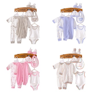 th 8 piezas de ropa de bebé recién nacido mono+manga corta+pantalones+chaleco+pantalones cortos+bib
