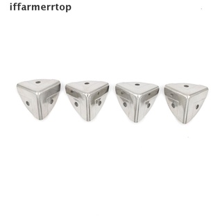 iffarp - soportes de esquina de metal plateado (4 unidades), color plateado
