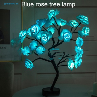 [❀Gree]Blue Rose Flower LED Tree Light Fairy Tree Lamp Ambient Table Lamp for Home