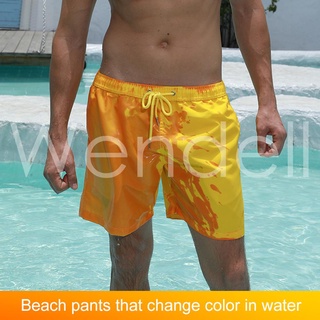 Verano de los hombres de natación troncos cambio de Color cordón de secado rápido pantalones cortos de playa (3)
