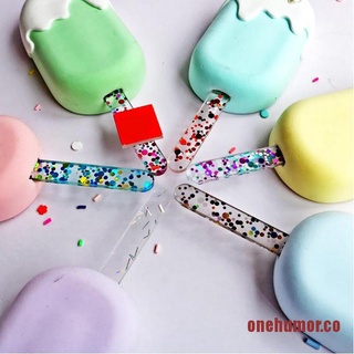 ONEMOR 5pcs acrylic jelly color scrub cakesicle sticks parent-child DIY ice cream stick