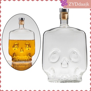 Skull Liquor Decanter Skull Shaped Glass Decanter Whiskey Decanters Champagne Vodka Brandy Wine Glass Bottle Decoration (5)