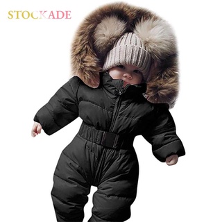 STOCKADE Girls Winter Down Snowsuits Toddler Warm Romper Jacket Thick Coat Outfit Boys Baby Infant Hooded Jumpsuit