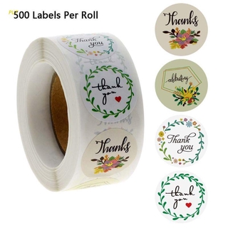 Put 500pzas stickers Redondos florales Thank You 1 pulgadas Para fiesta De boda sobre sello japonés papelería Stikers
