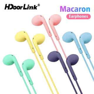 HdoorLink audífonos universales HIFI con micrófono de 3,5 mm jack con cable macaron U19 auriculares para oppo teléfono android