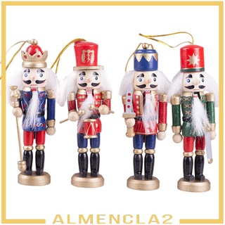 [ALMENCLA2] 4 piezas de madera de cascanueces soldado figuritas decoración de navidad fiesta juguete