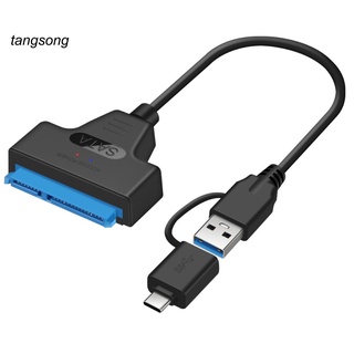 Tangsong 2 en 1 USB Type-C a 22 pines SATA adaptador pulgadas HDD SSD Cable de disco duro