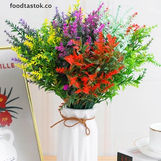 tastok 7 horquilla plantas artificiales eucalipto hierba plástico helechos planta decoración de mesa para el hogar.