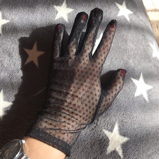 KOEBEL Women Short Gloves Riding Finger gloves Women Gloves Anti Uv Sunscreen Driving Mittens Lattice Breathable Driving Gloves/Multicolor (5)